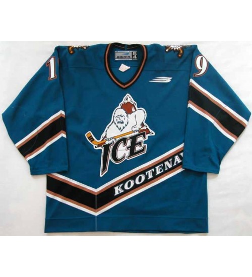 Custom WHL Kootenay Ice 1998 09 Kyle Wanvig Road Hockey Jersey Blue